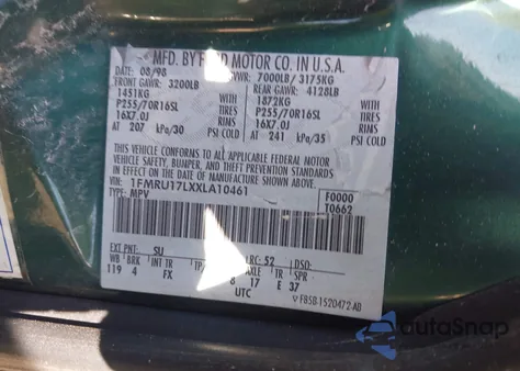 1999 Ford Expedition Eddie Bauer/Xlt z USA, uszkodzony, nr VIN 1FMRU17LXXLA10461